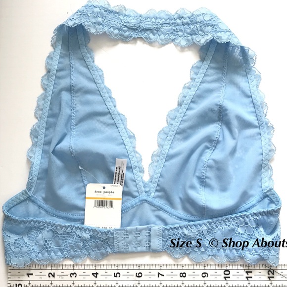 Free People Galloon Lace Halter Bralette Baby Blue - Picture 7 of 8